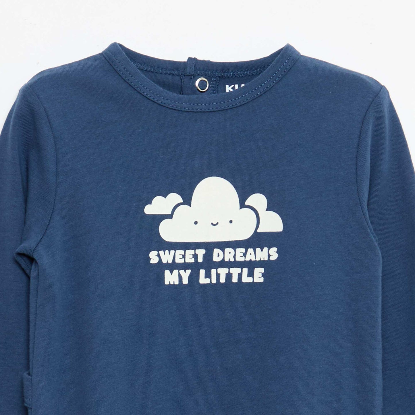 Long-Sleeved Footed Pajamas BLUE