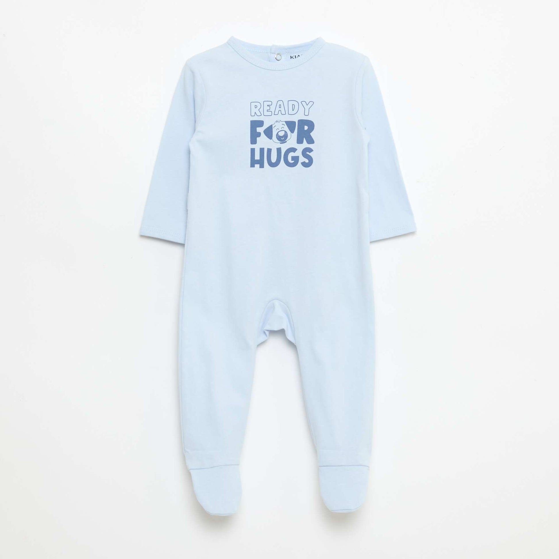 Long-Sleeved Footed Pajamas BLUE