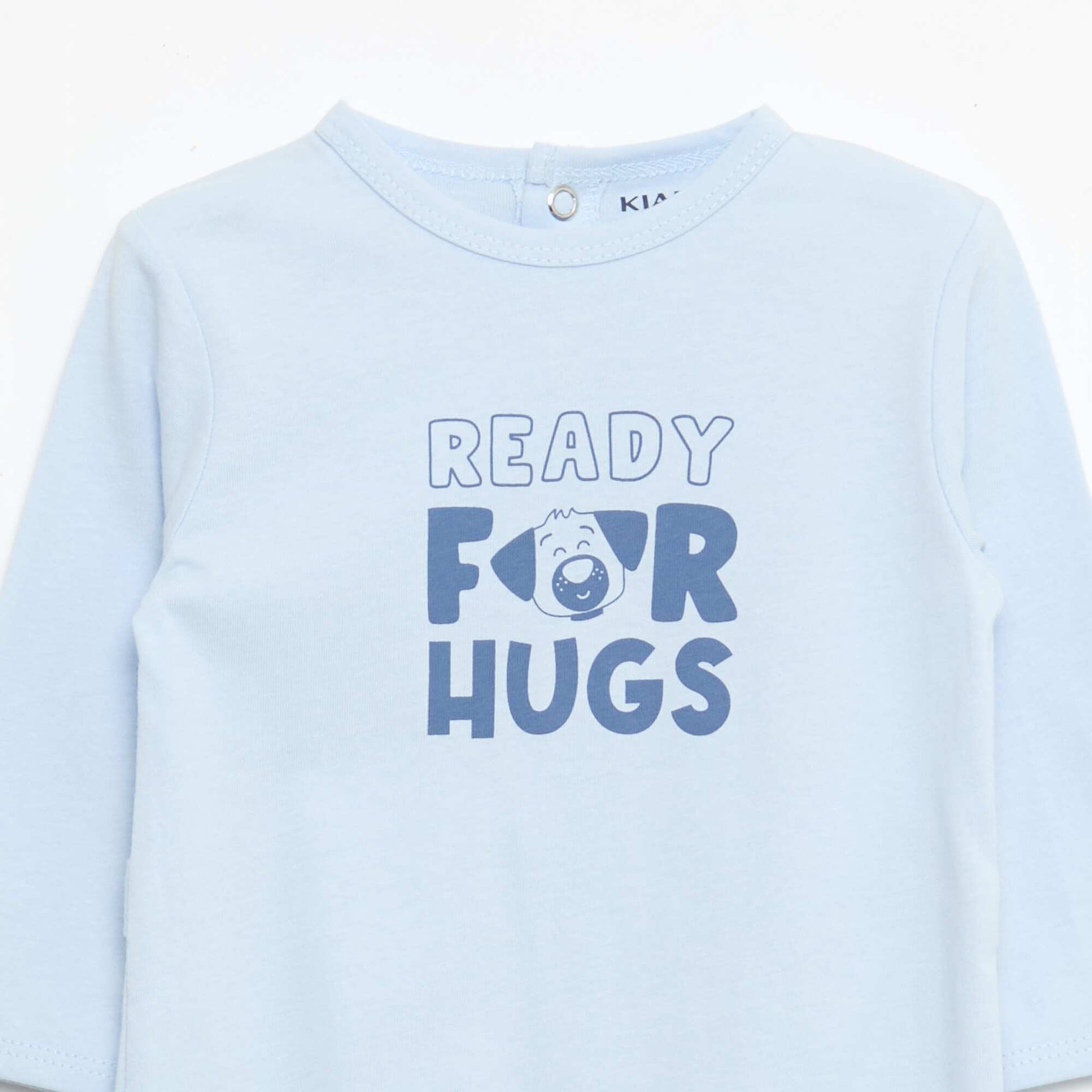 Long-Sleeved Footed Pajamas BLUE