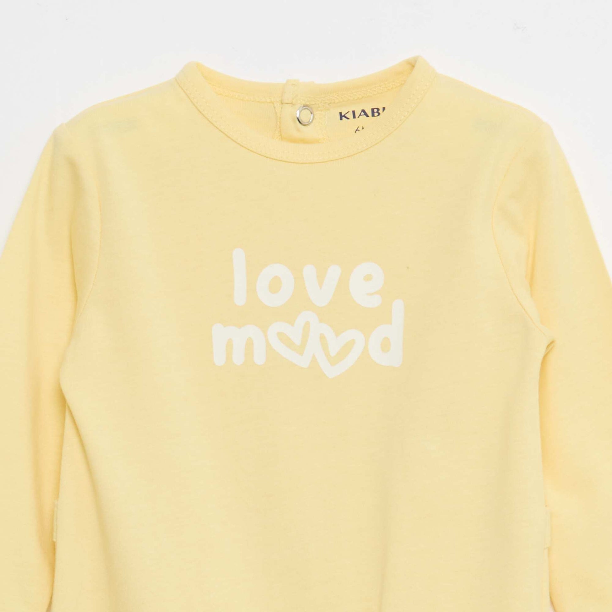 Long-Sleeved Footed Pajamas YELLOW