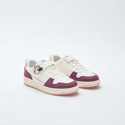 Minnie Mouse' Velcro and Lace-Up Sneakers WHITE