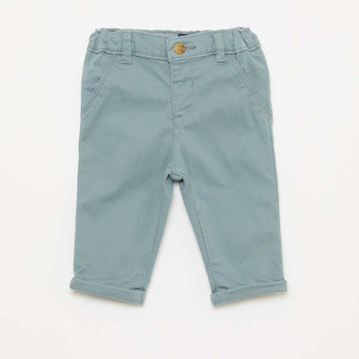 Straight-Leg Stretch Cotton Chinos BLUE
