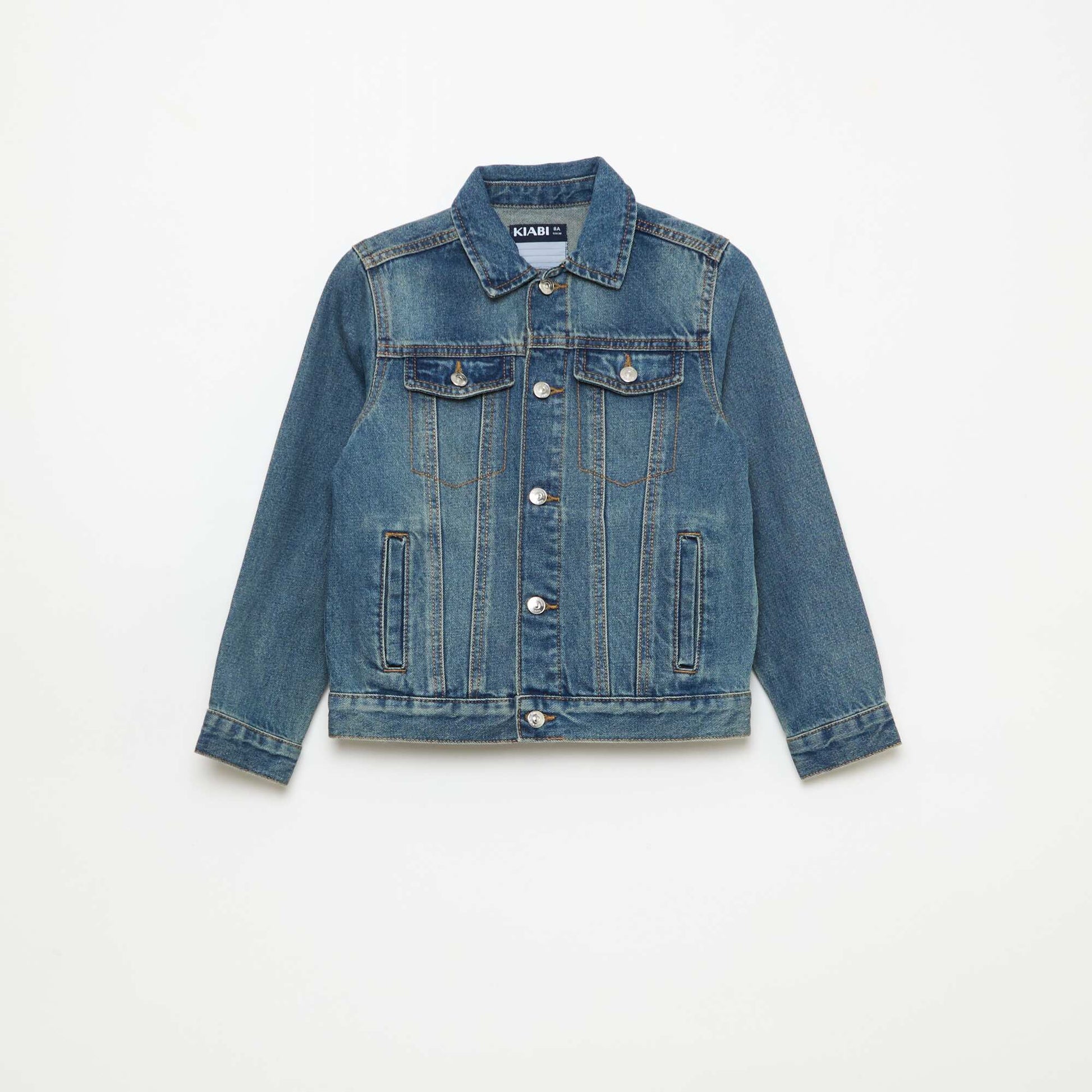 Denim Jacket with Button Fastening BLUE