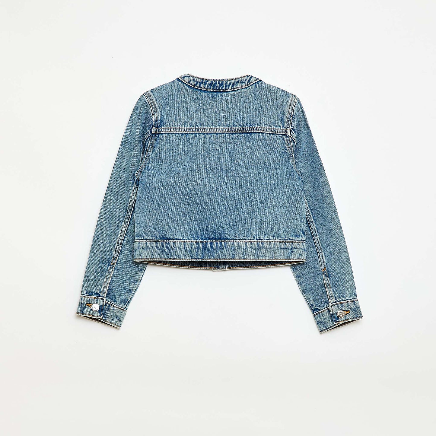 Round Neck Denim Jacket BLUE
