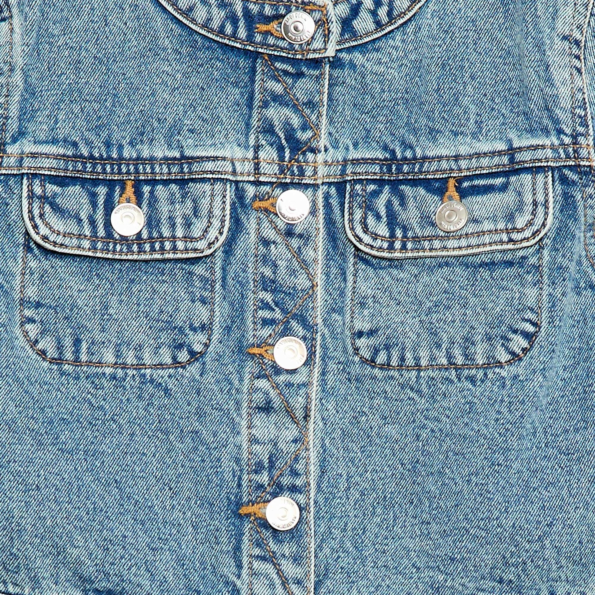 Round Neck Denim Jacket BLUE