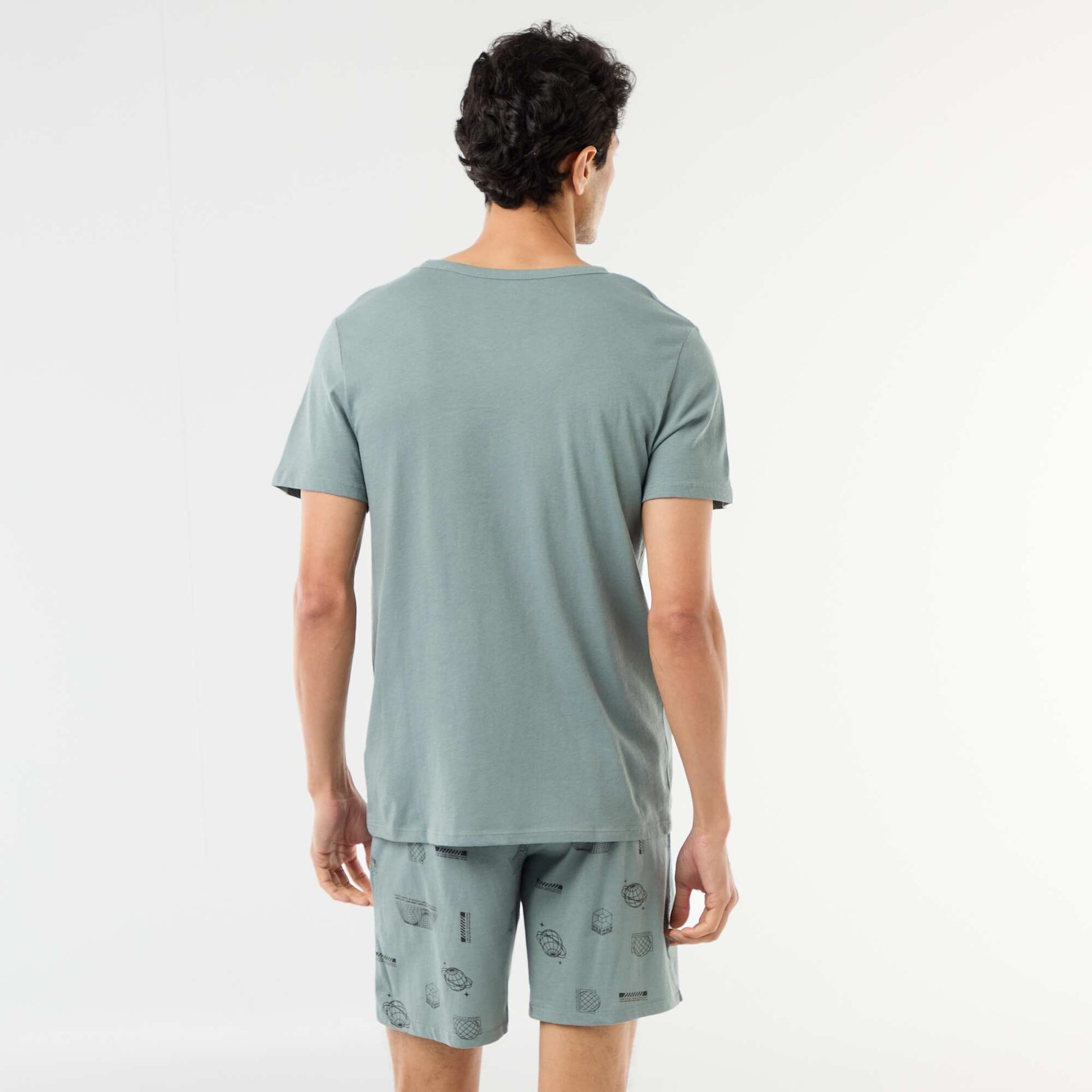 Short pajama set t-shirt + shorts - 2 pieces BLUE