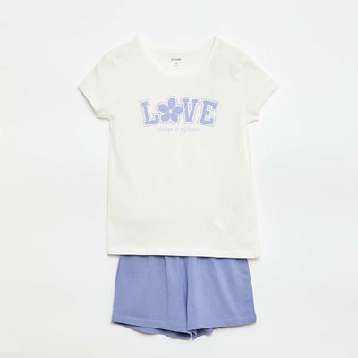 Short pajama set - 2 pieces WHITE