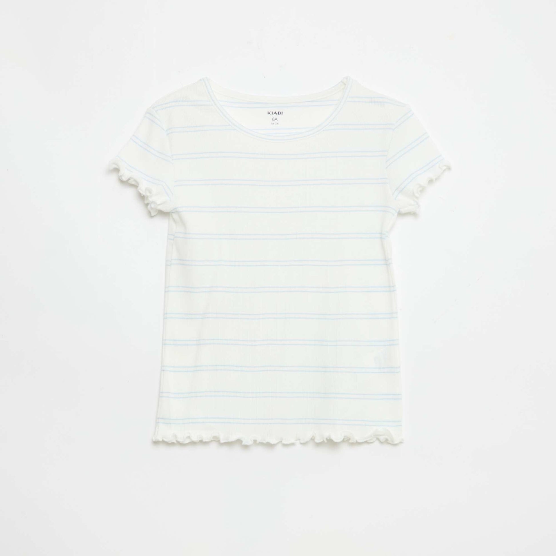 Ribbed Cotton Top & Shorts Pajama Set WHITE
