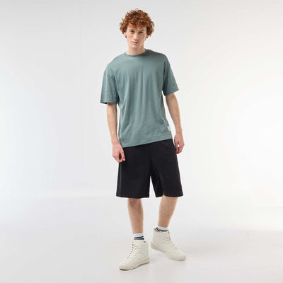 Plain Cotton Patch Shorts BLACK