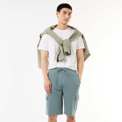 Lightweight Fleece Bermuda Shorts with Flap Pockets BLUE