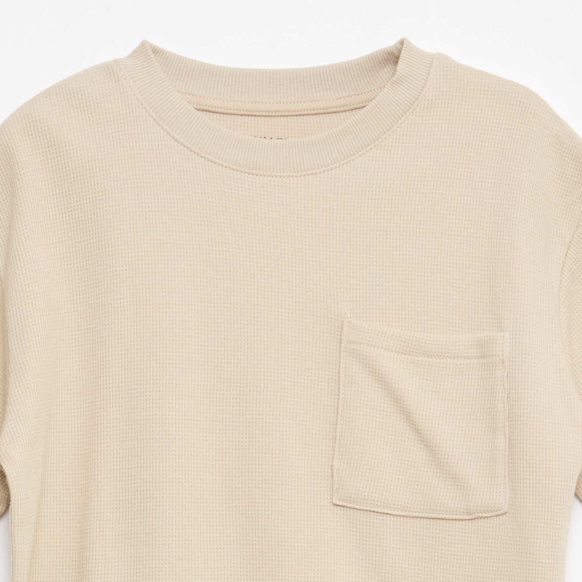 Plain Cotton Pajama Set BEIGE