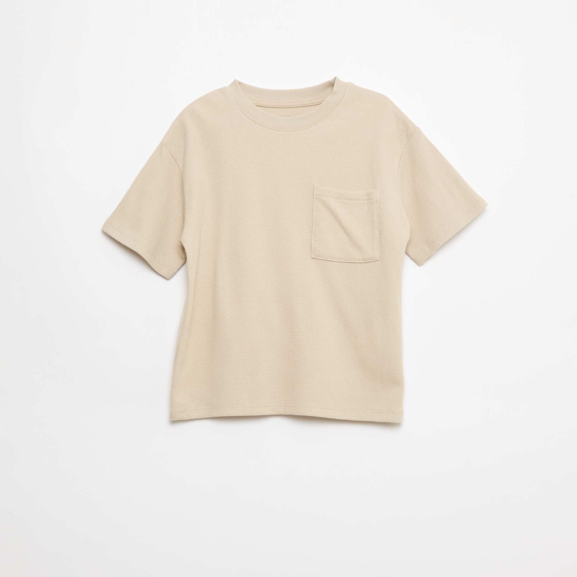 Plain Cotton Pajama Set BEIGE