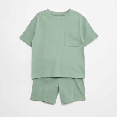Plain Cotton Pajama Set GREEN