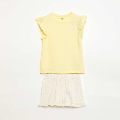 Short T-shirt + Shorts Pyjama Set - 2 pieces YELLOW