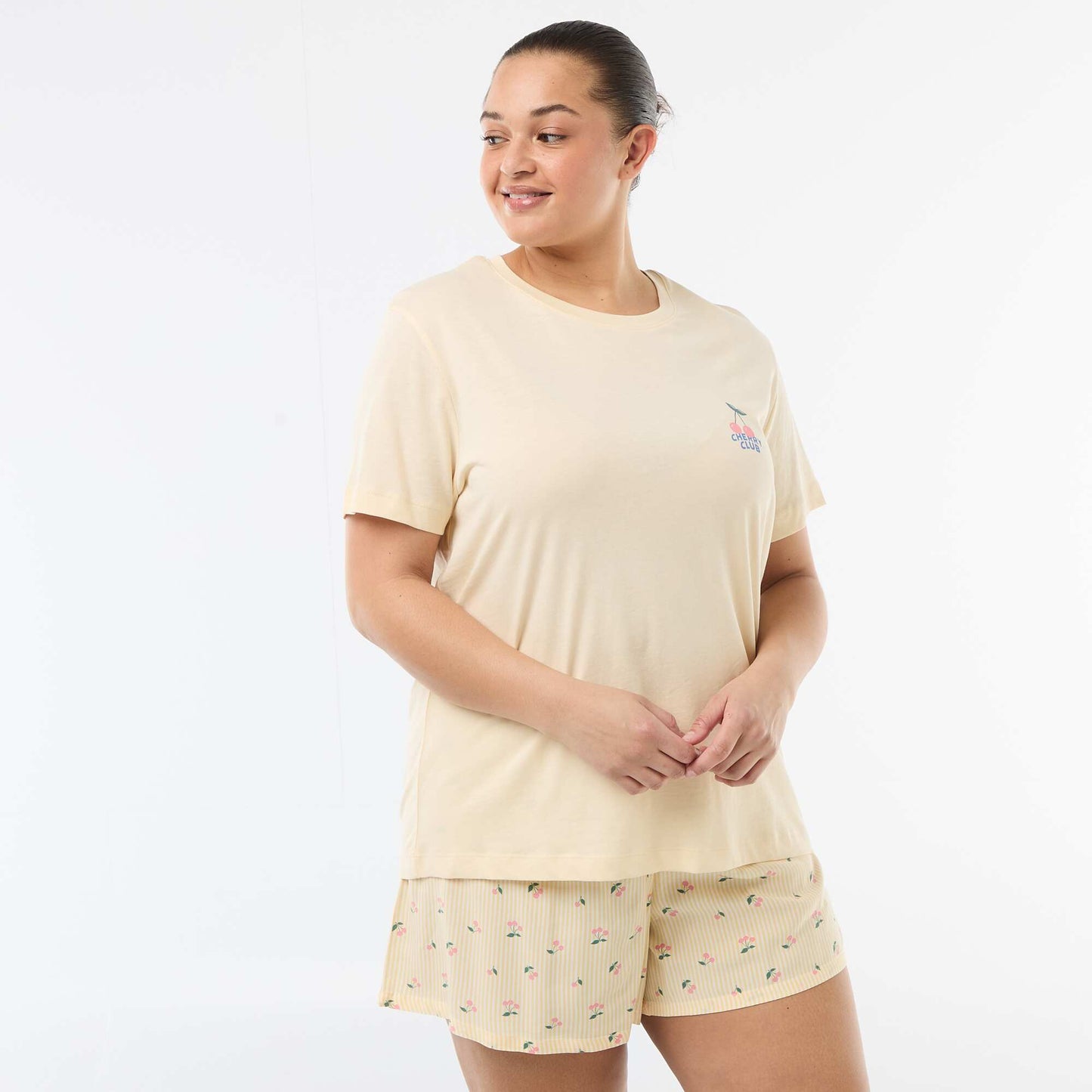 Short Pyjama Set T-shirt + Shorts - 2 pieces YELLOW