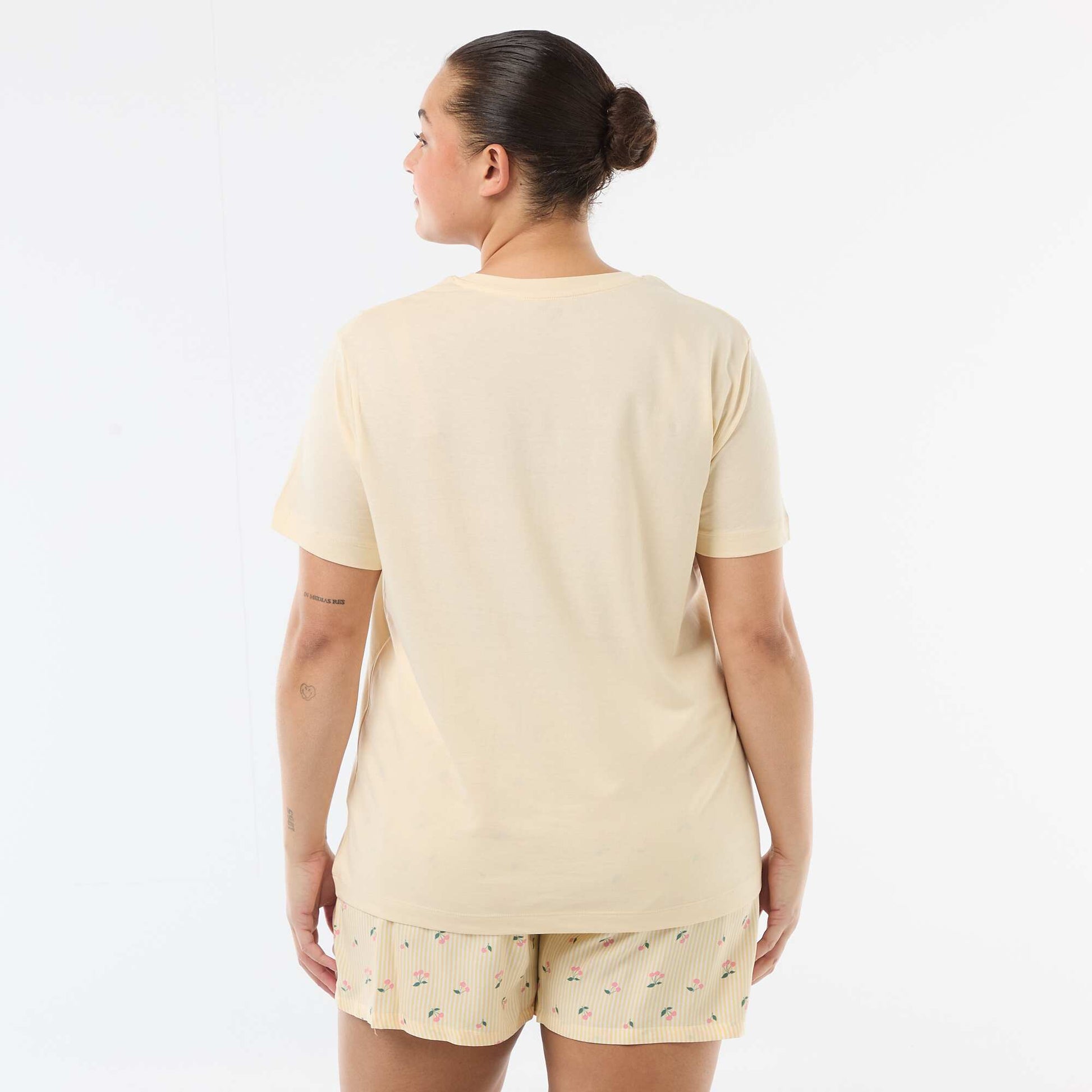 Short Pyjama Set T-shirt + Shorts - 2 pieces YELLOW