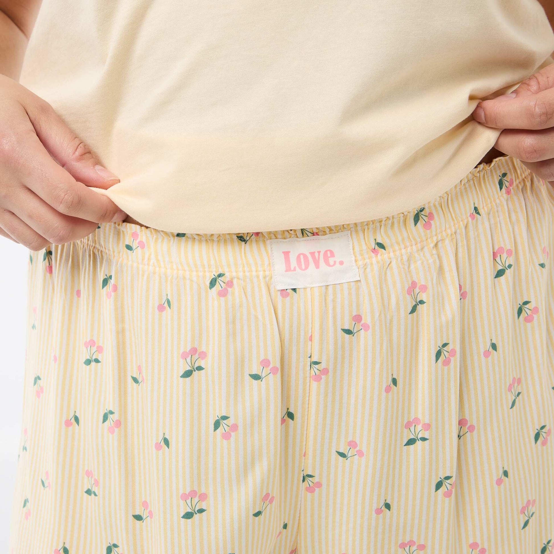 Short Pyjama Set T-shirt + Shorts - 2 pieces YELLOW