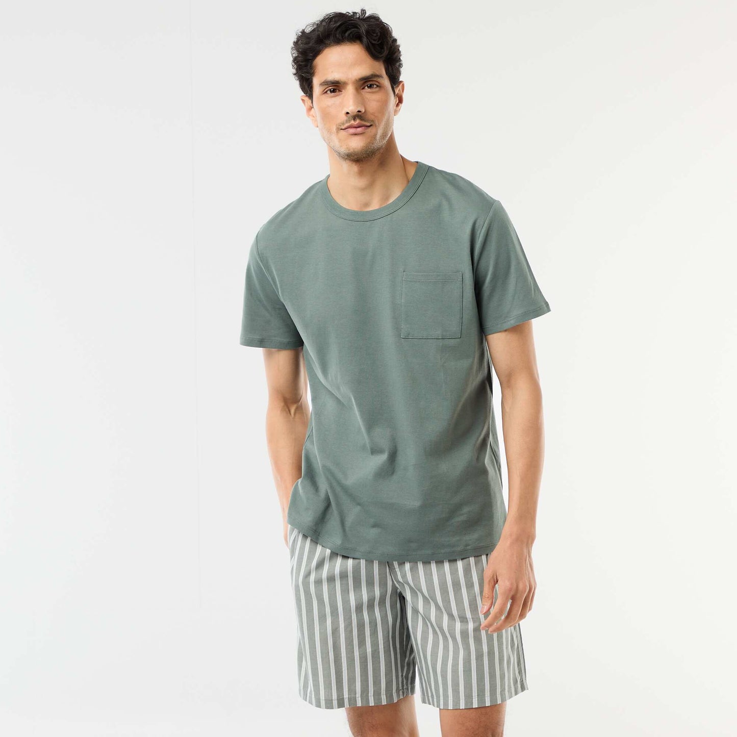 Short pajama set t-shirt + shorts - 2 pieces GREEN