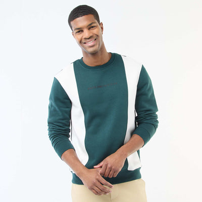 Colorblock Sweatshirt with Sportswear Style GREEN