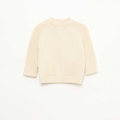 Plain Knit Sweater BEIGE