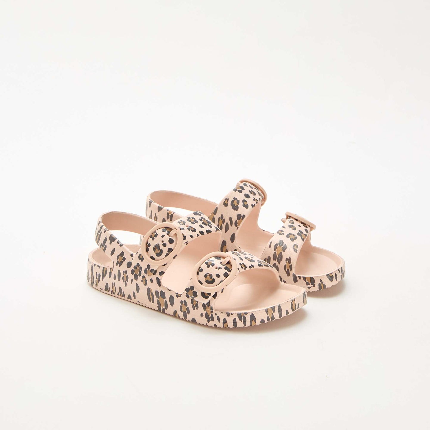 Leopard Print Plastic Sandals BROWN