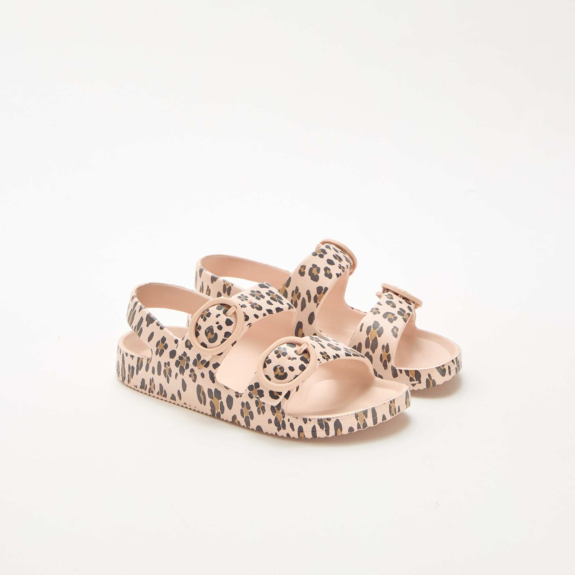 Leopard Print Plastic Sandals BROWN