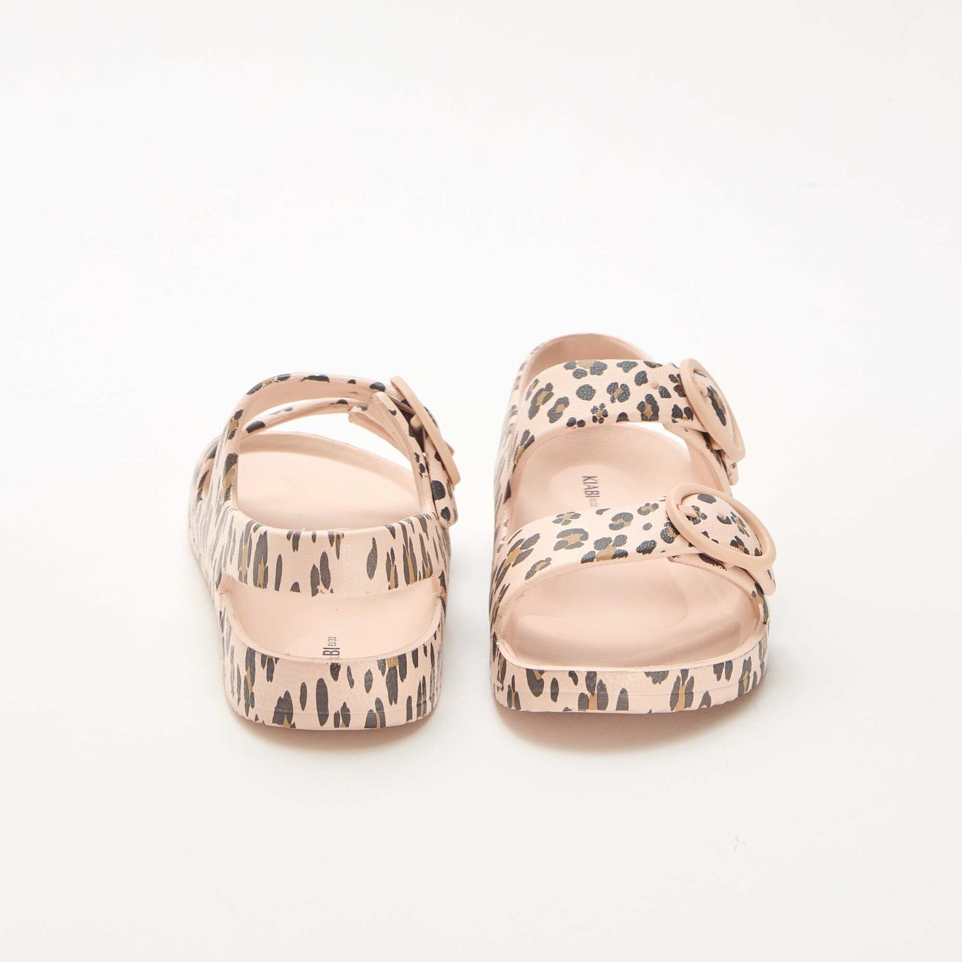 Leopard Print Plastic Sandals BROWN