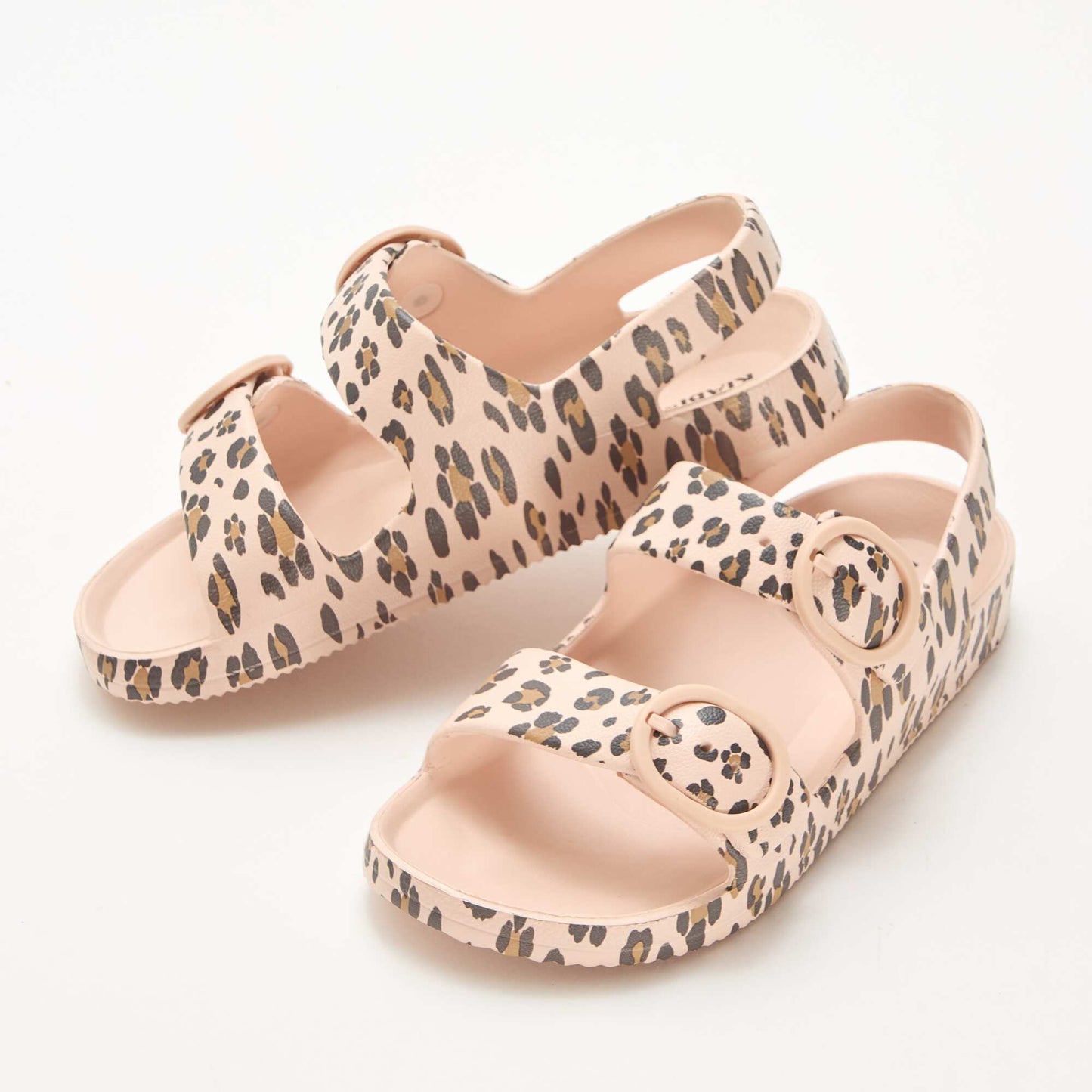 Leopard Print Plastic Sandals BROWN