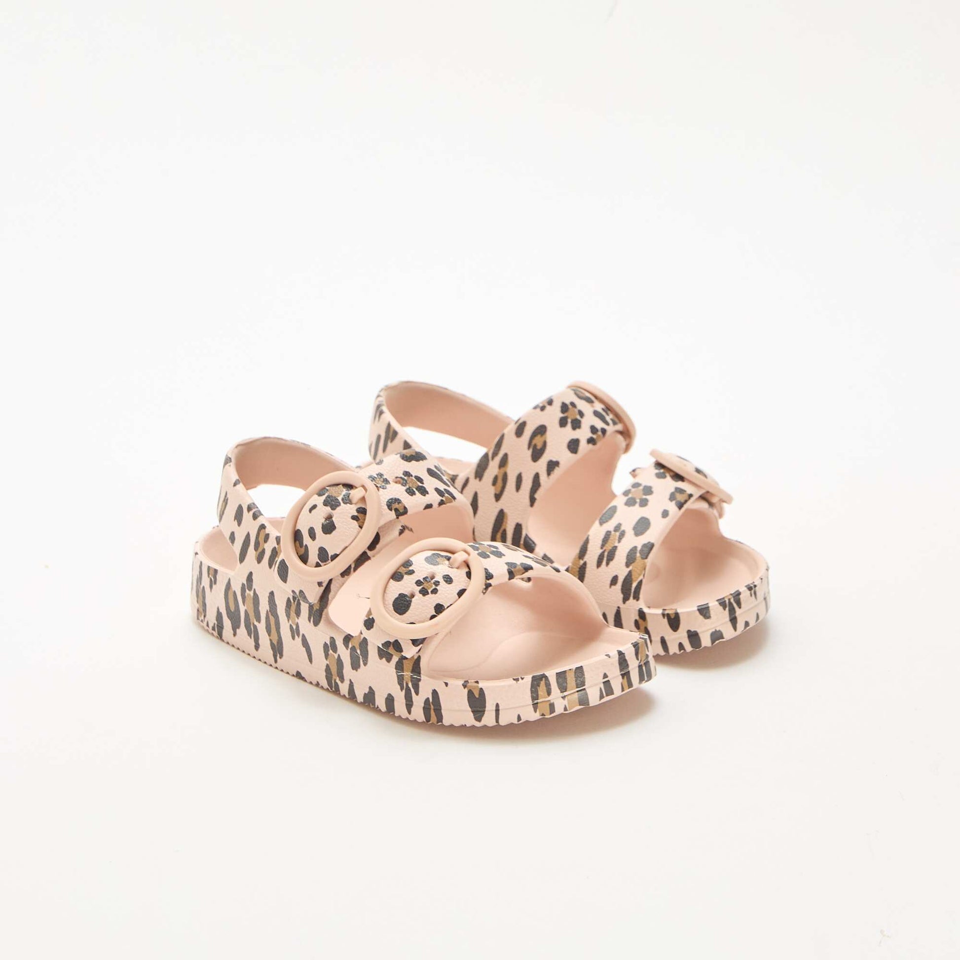 Leopard Print Plastic Sandals BROWN