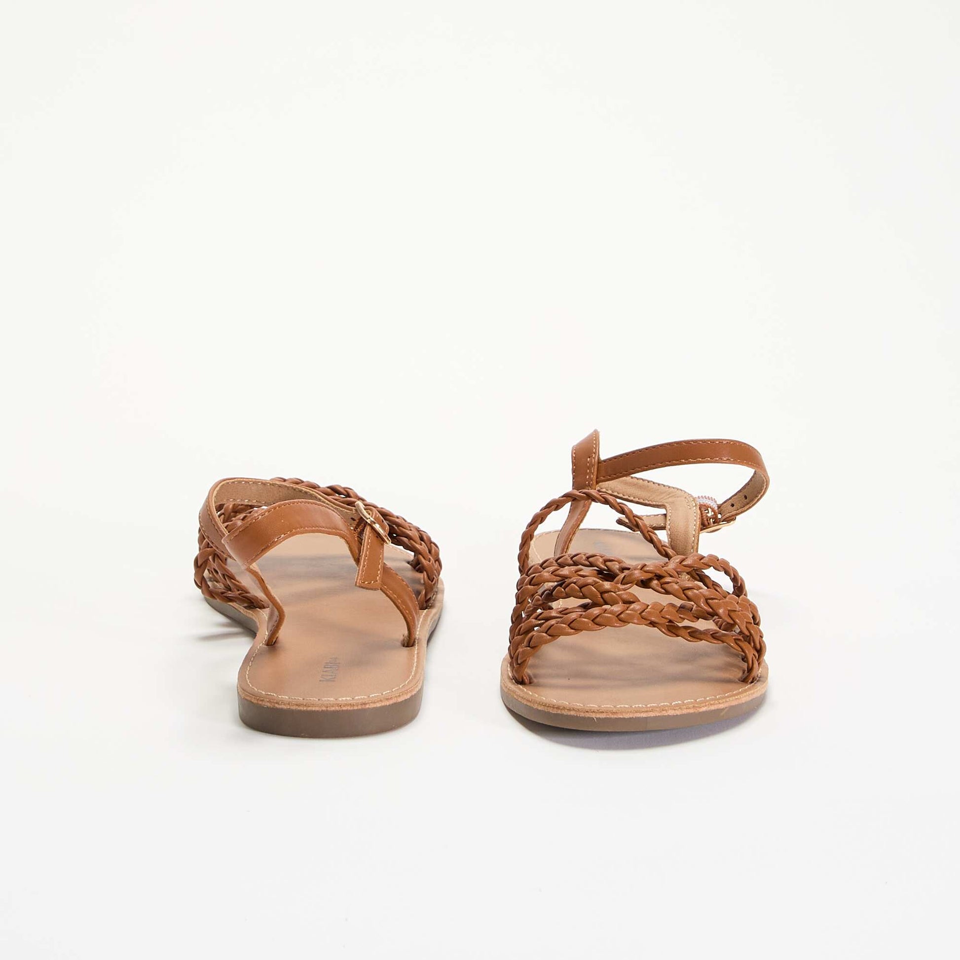 Multi-Strap Braided Sandals BROWN