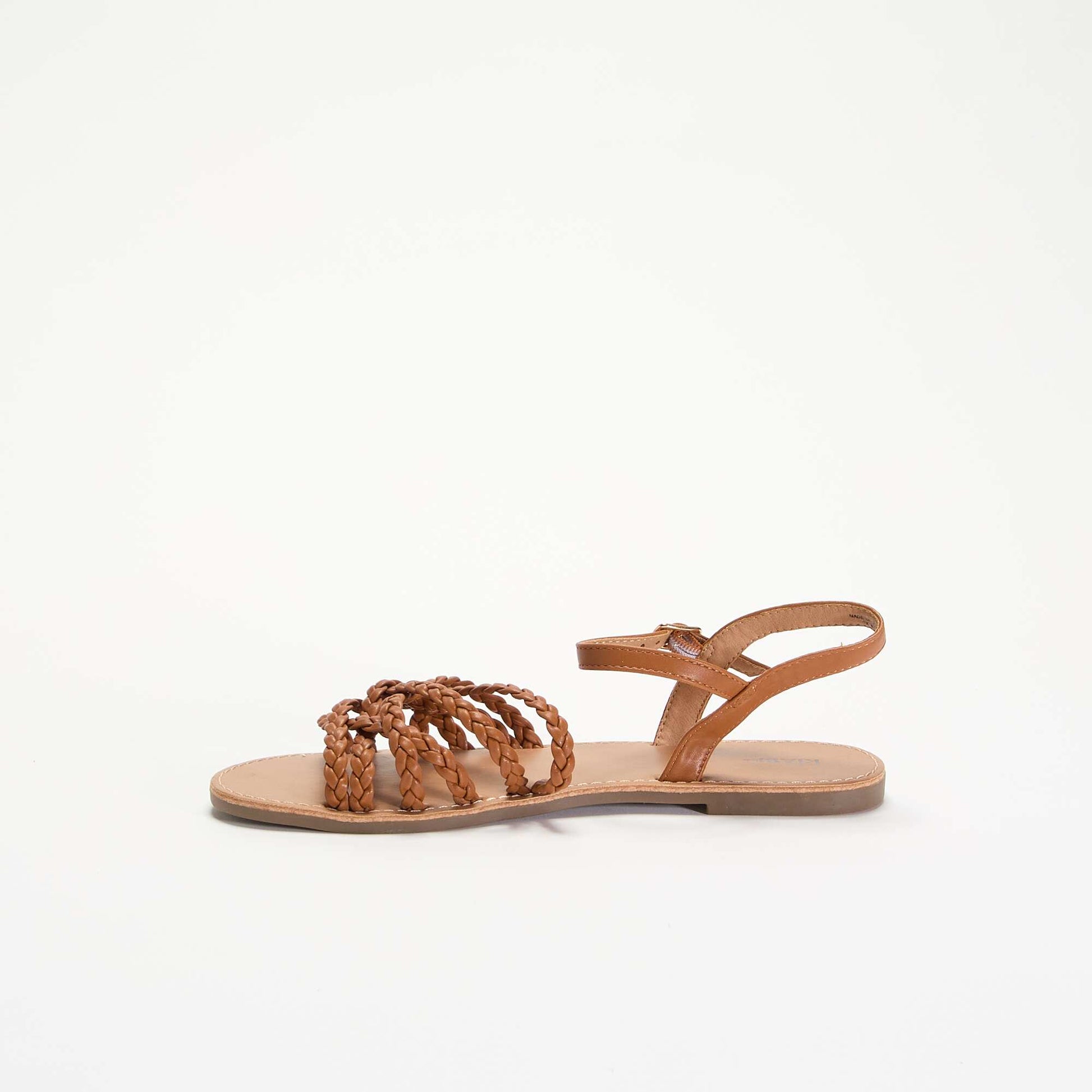Multi-Strap Braided Sandals BROWN