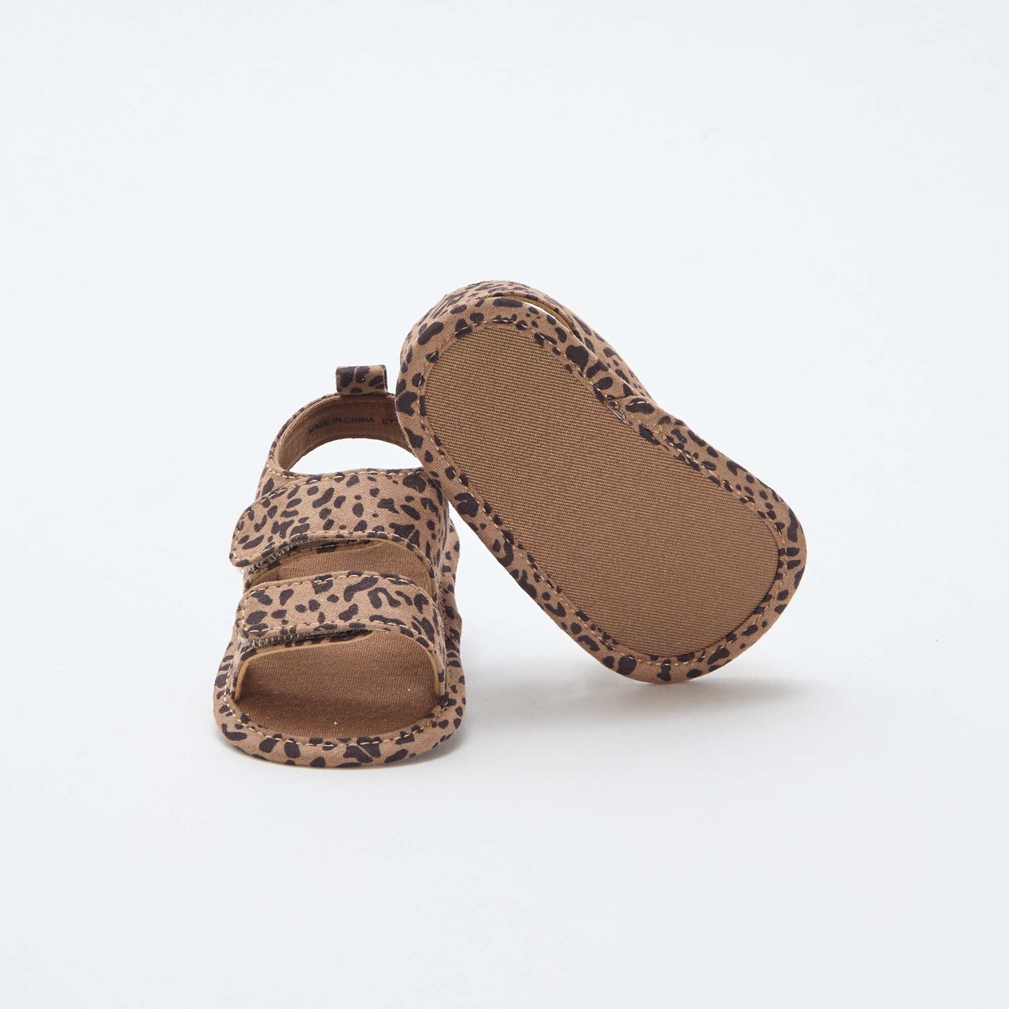 Soft sandals with 2 straps BROWN