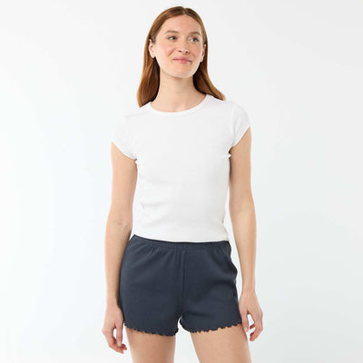 Plain cotton short pyjama bottoms BLUE