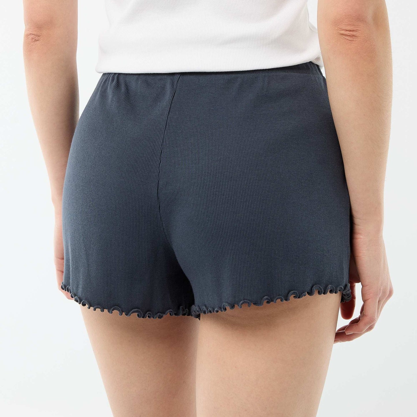 Plain cotton short pyjama bottoms BLUE