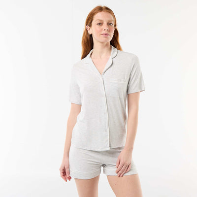 2-piece short marled viscose pyjamas GREY