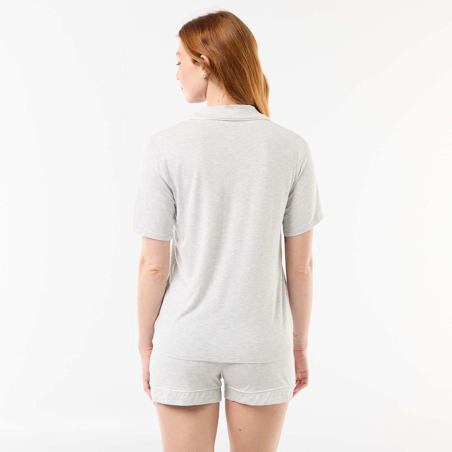 2-piece short marled viscose pyjamas GREY