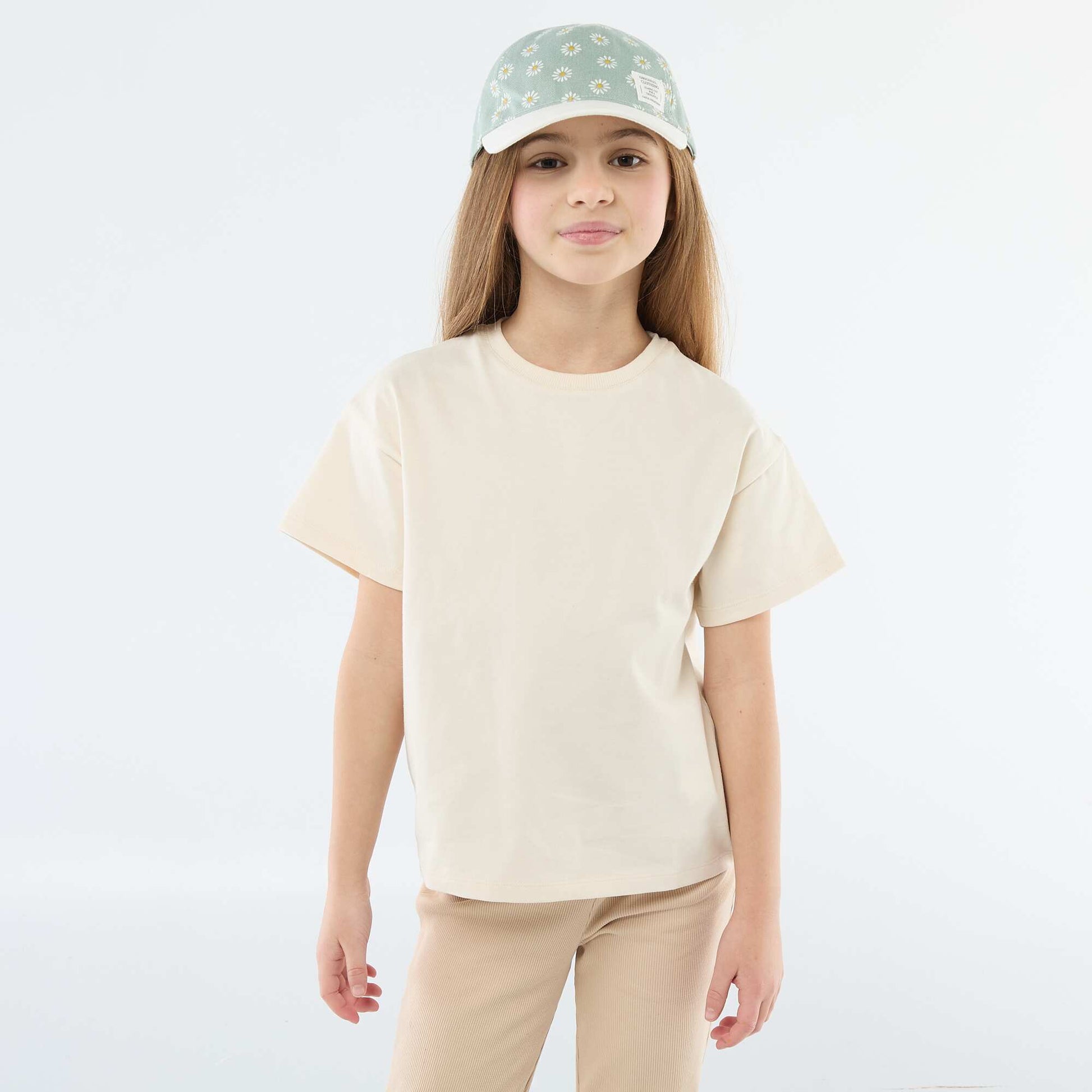 Short-sleeved Tough Cotton T-shirt BEIGE