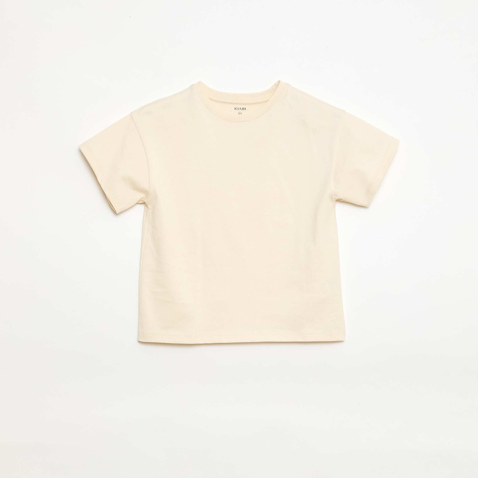 Short-sleeved Tough Cotton T-shirt BEIGE