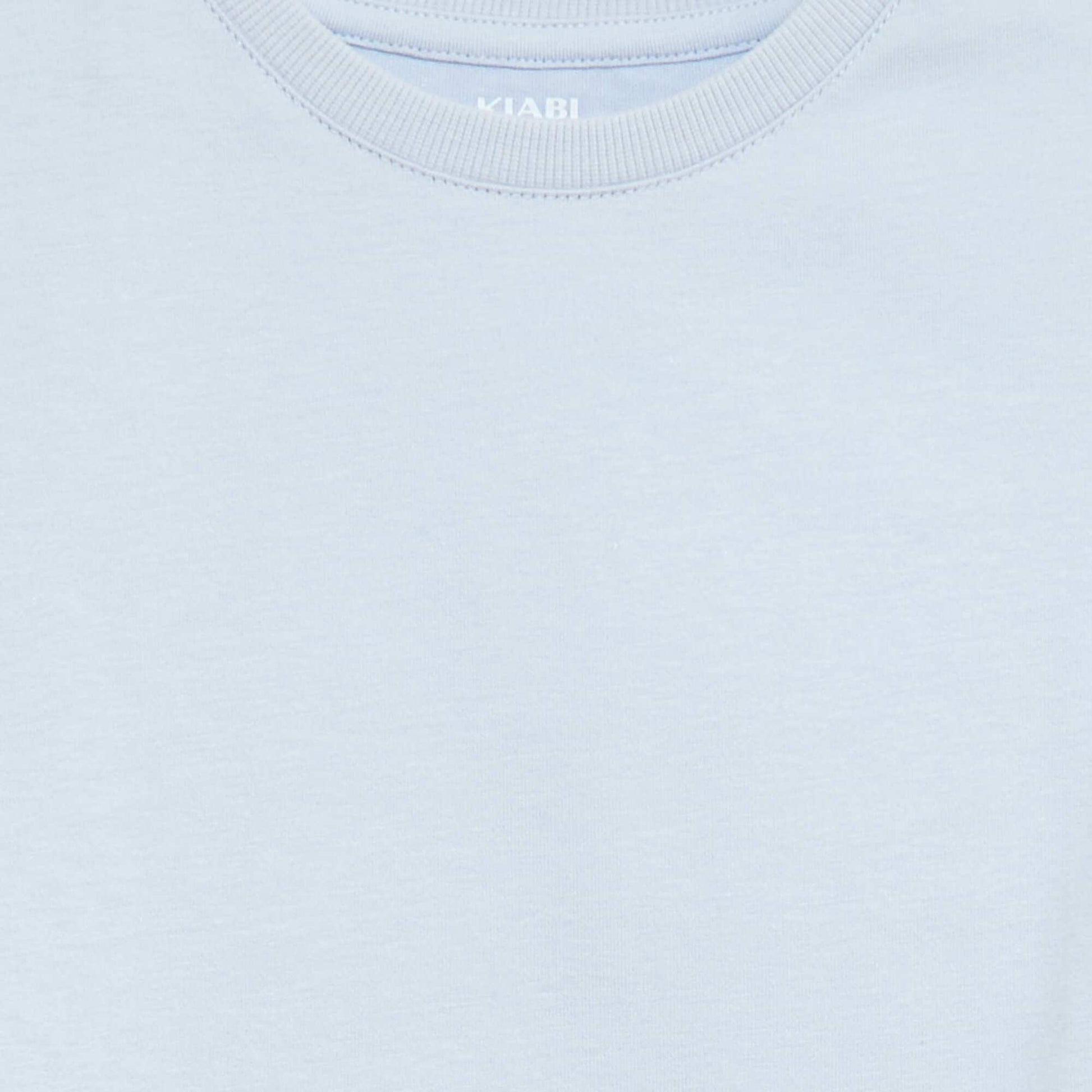 Short-sleeved jersey knit T-shirt BLUE