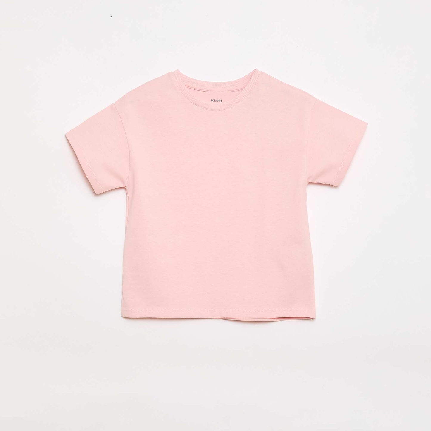Short-sleeved jersey knit T-shirt PINK