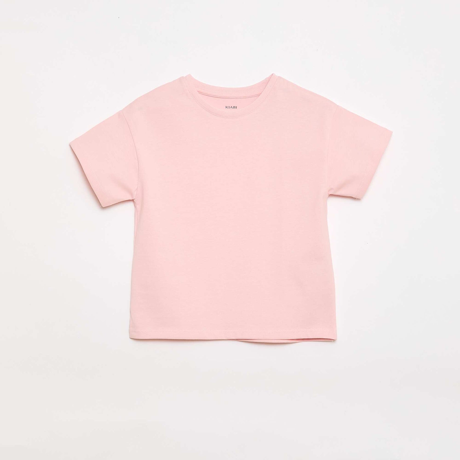 Short-sleeved jersey knit T-shirt PINK