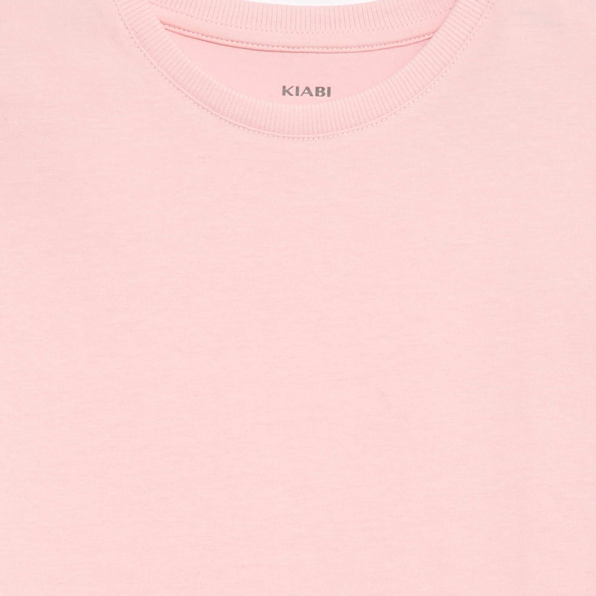 Short-sleeved jersey knit T-shirt PINK