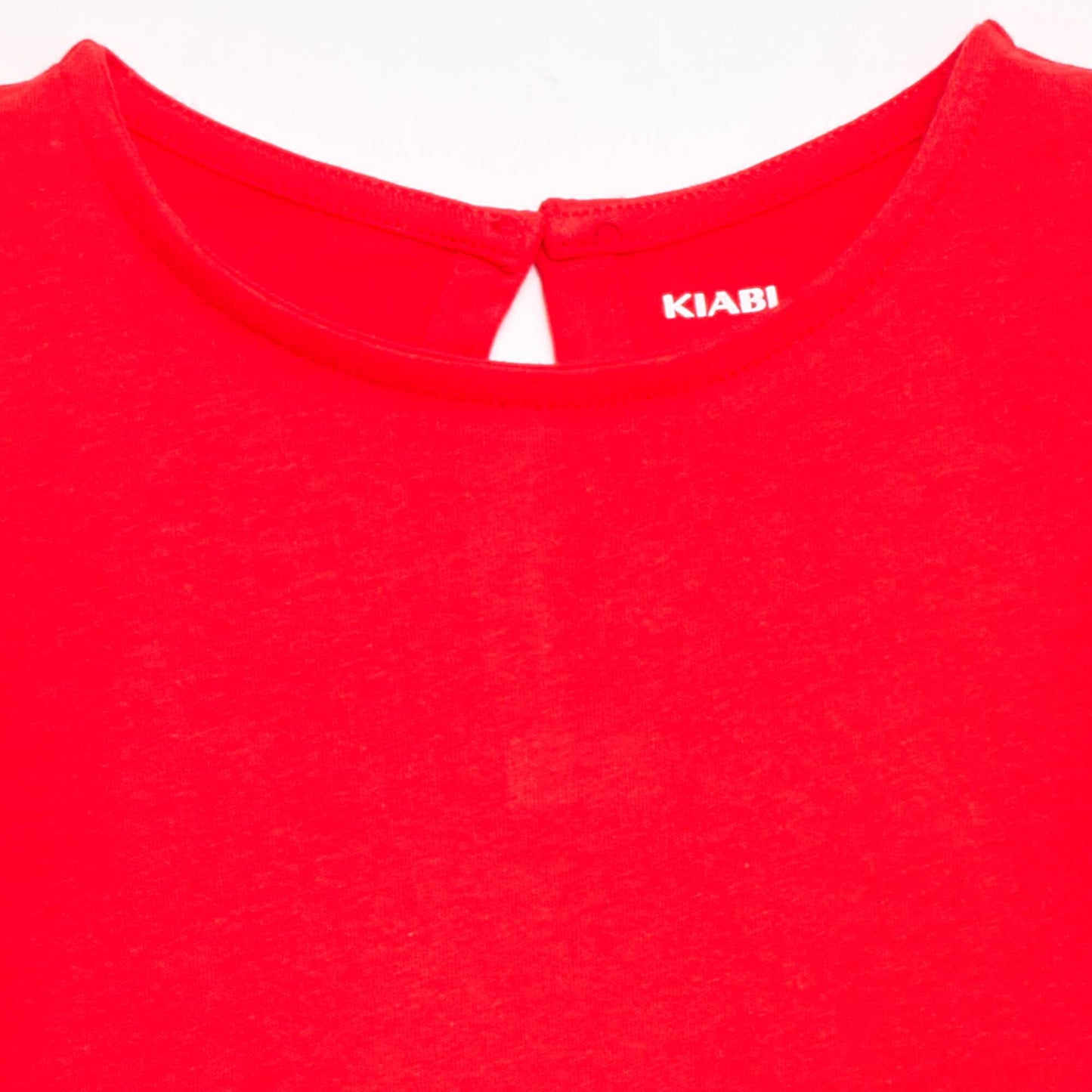 Short-sleeved T-shirt with Broderie Anglaise RED