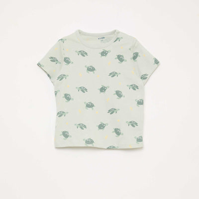 Short Pajama Set T-Shirt + Shorts - 2 Piece GREEN