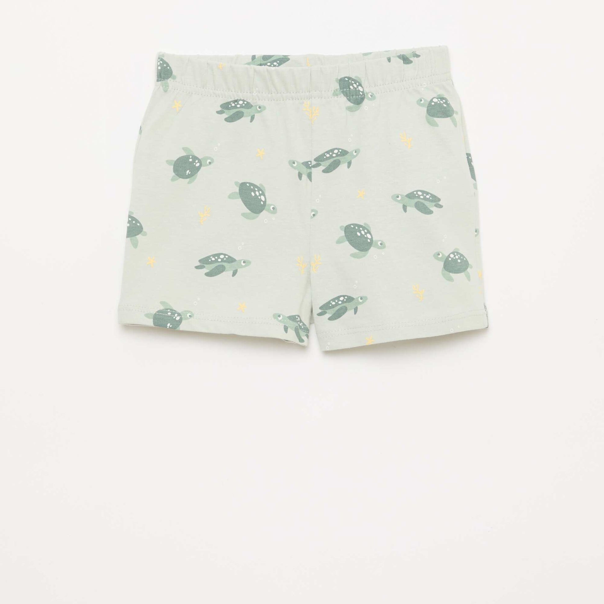 Short Pajama Set T-Shirt + Shorts - 2 Piece GREEN