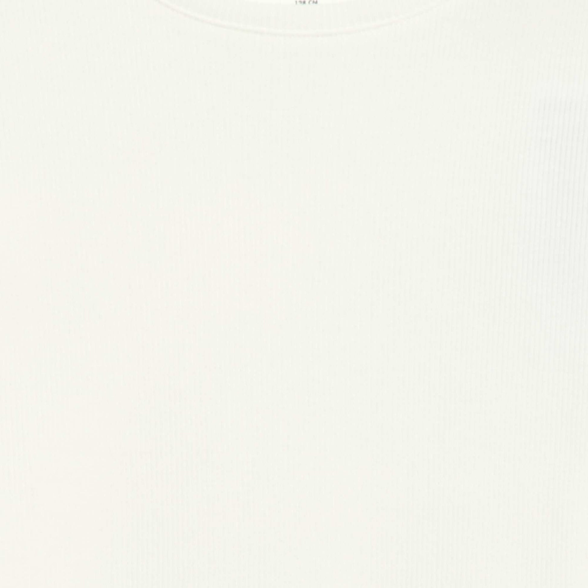 Ribbed T-shirt with Flutter Sleeves WHITE