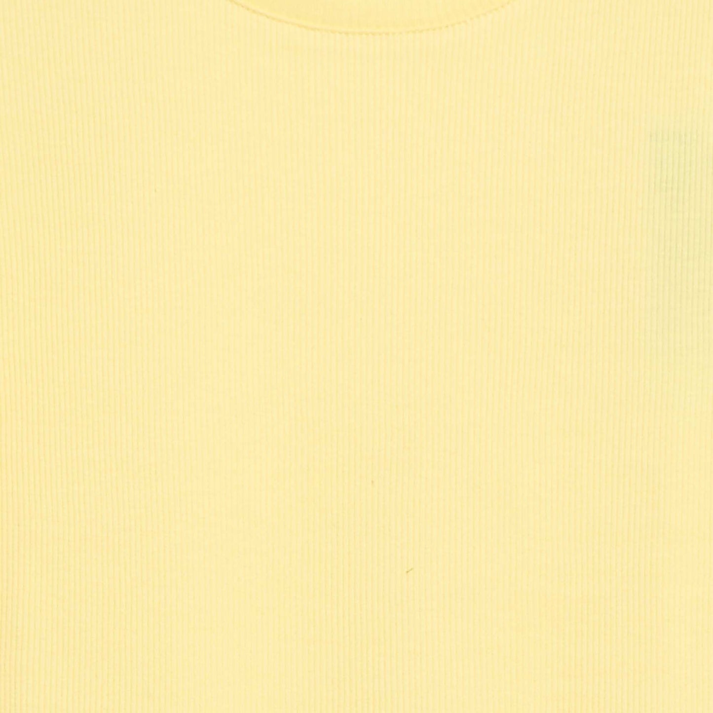 Ruffle-sleeved ribbed T-shirt YELLOW