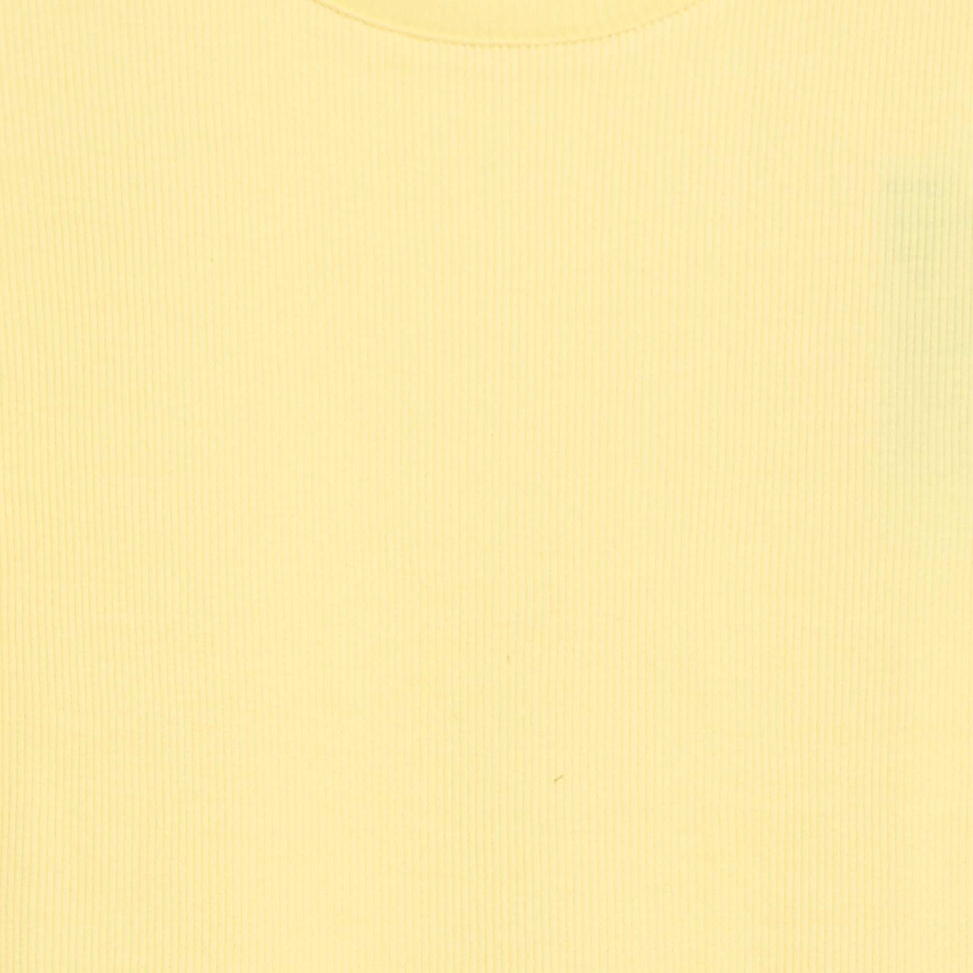 Ruffle-sleeved ribbed T-shirt YELLOW