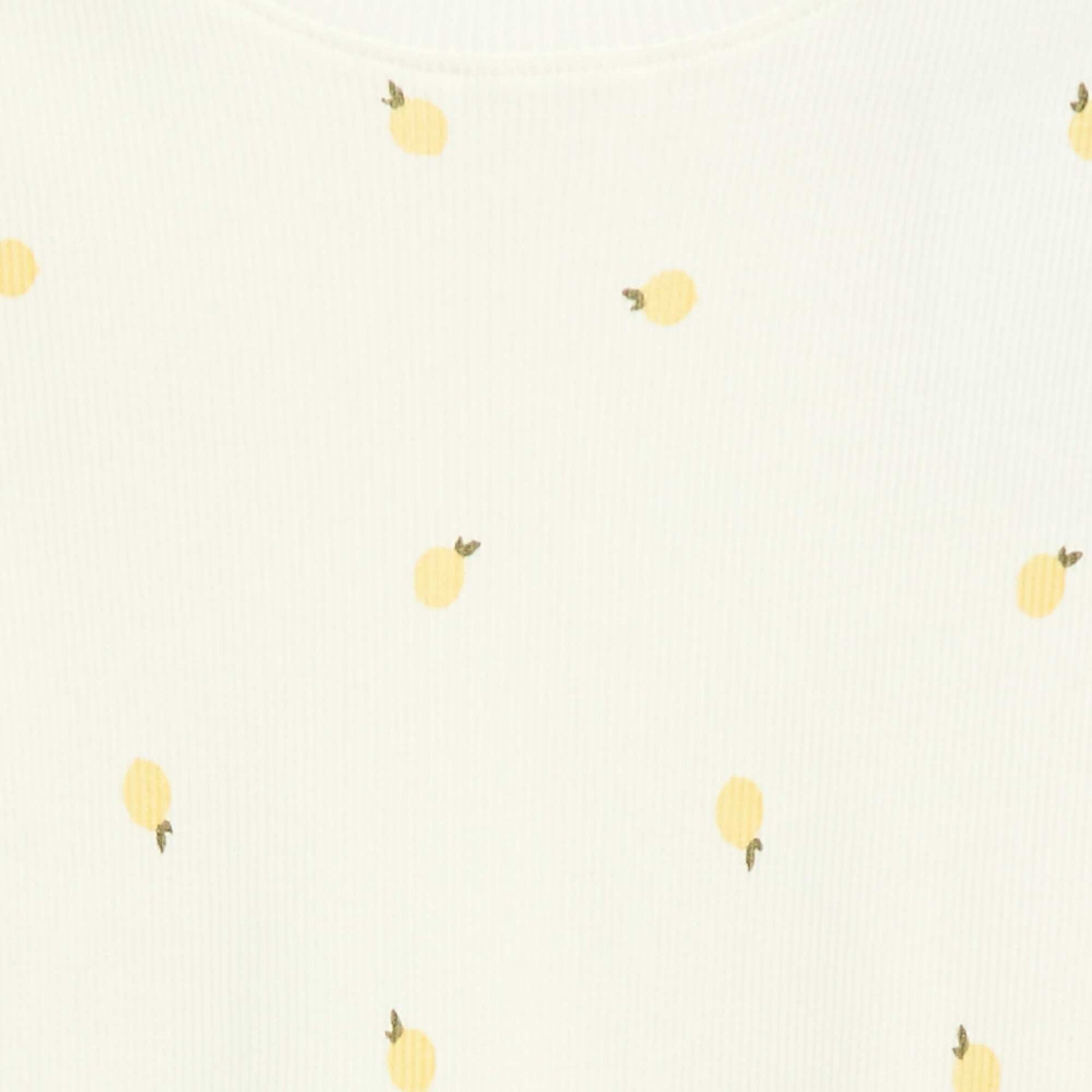 Ribbed T-shirt with Short Flutter Sleeves WHITE
