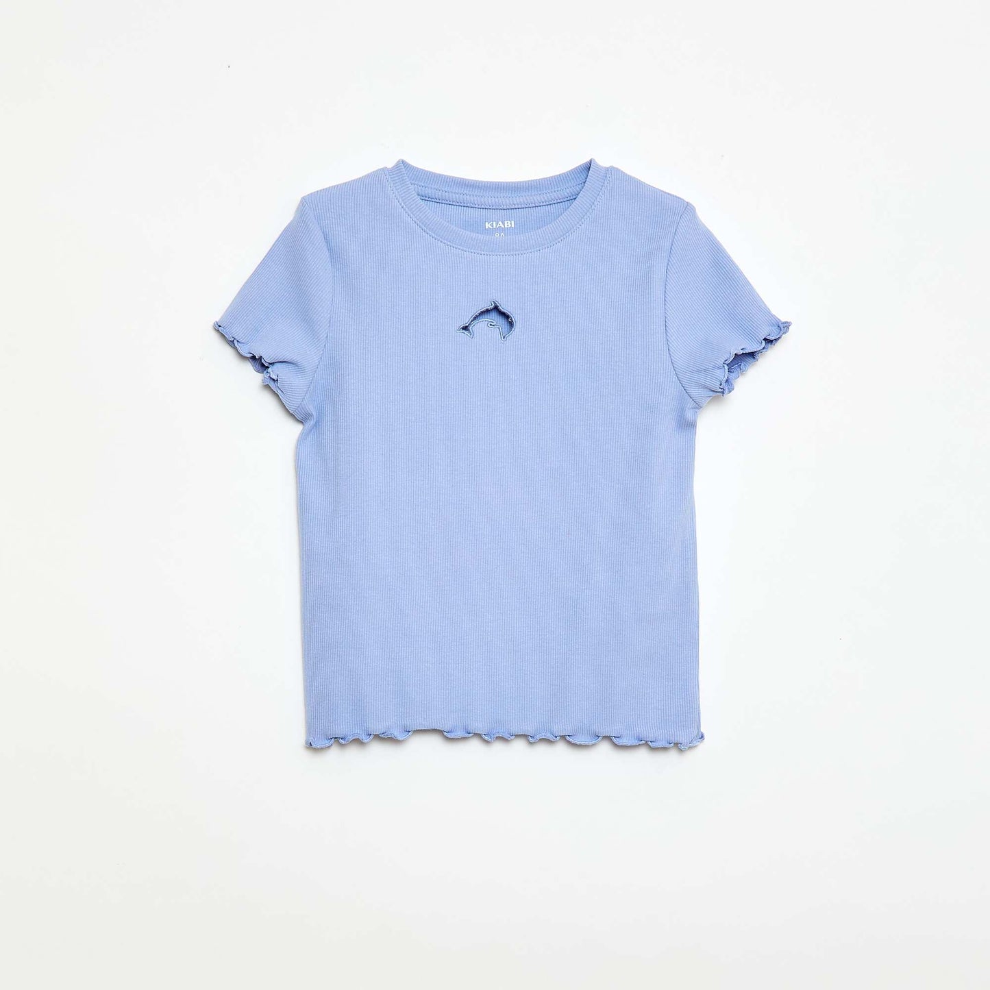 Short-sleeved T-shirt with Openwork Detail BLUE
